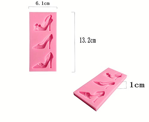 HengKe 2 peças de sapatos de salto alto molde de silicone para doces para gelatina faça você mesmo,