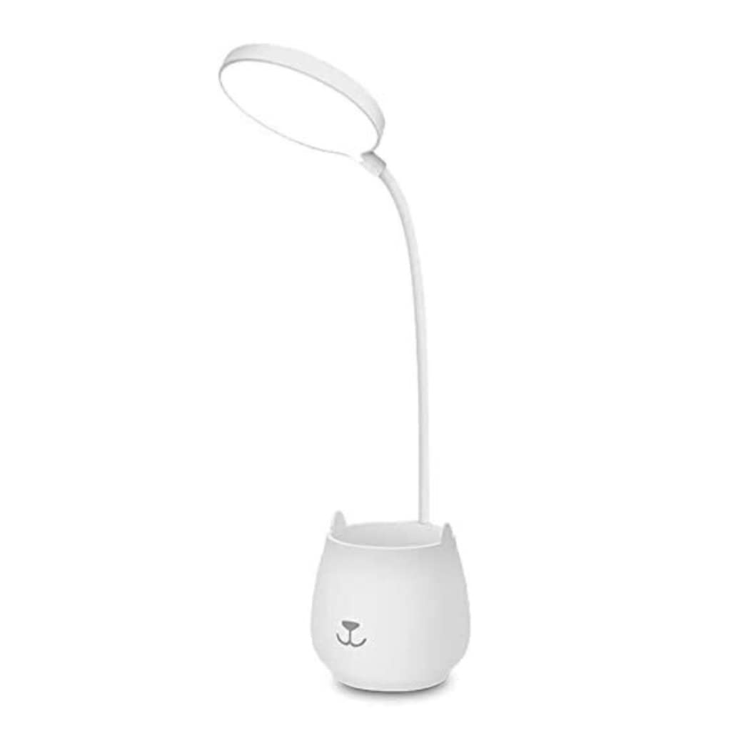 Habrur Klemmleuchte Schreibtischlampe Schüler-Augenschutz-Schreibtischlampe Mit Stifthalter Schlafzimmer-Schreibtischlampe Dimmen Lesen LED-Nachtlicht USB-Ladelicht Leselampe Klemmlampe