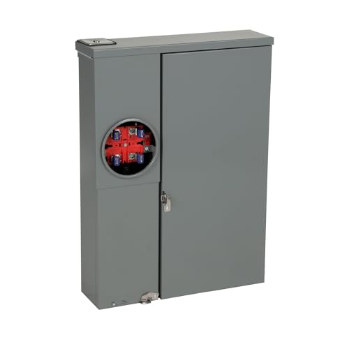Square D - SC816F200PS Homeline 200 Amp 8-Space 16-Circuit Outdoor Surface Mount Solar-Ready Combination Meter Socket and Main Breaker Load Center