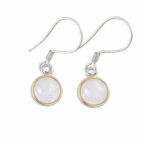Silver Round Natural Moonstone Handmade...