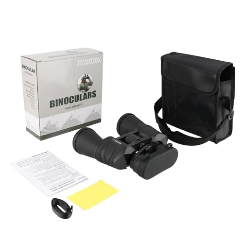FOCUHUNTER Prismáticos de 20 x 50 para adultos con lente FMC de alta potencia, prismáticos ligeros con cubierta ocular, armadura de goma, bolsa portátil, correa para el cuello, telescopio impermeable