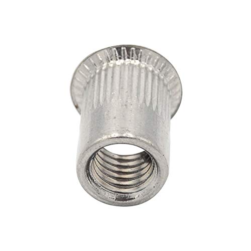 100pcs Stainless Steel Light Body Countersunk Open End Cylinder Rivet Nut Insert (M6)