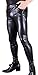 ViCiTOU Men's Fashion High Elastic PU Leather Stretchy Tight Leggings Slim Fit Skinny Biker Long Pants Trousers Clubwear (US, Alpha, XX-Large, Regular, Regular, Black)