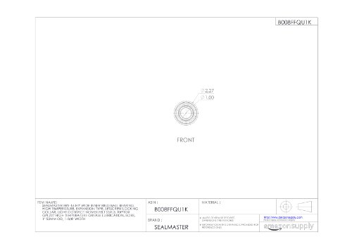 image for Sealmaster ERX-16 HIY Wide Inner Ring Ball Bearing, High Temperature, 