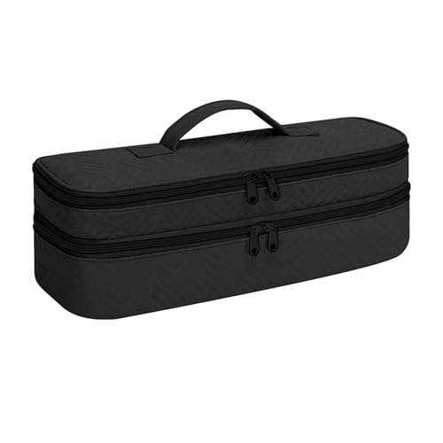 Genérico para secador de pelo: estuche de transporte portátil de doble capa, organizador de viaje con cepillo de aire caliente, de almacenamiento impermeable de gran capacidad, maleta protegida res