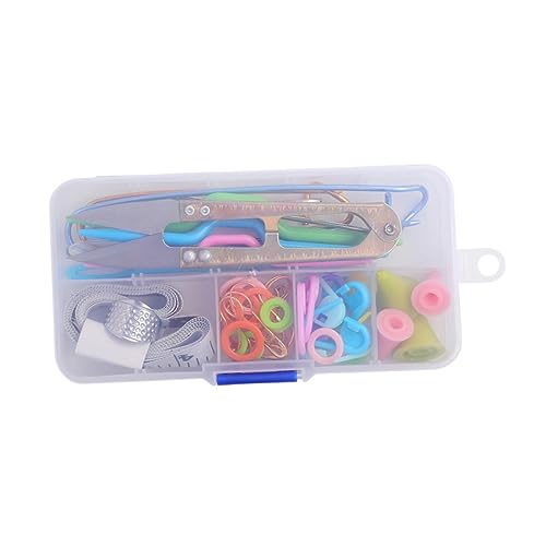 HOMSFOU Complete Knitting Tools Accessories 58pc Tailor Tool Set Knitting Supplies Kit for Beginners Lovers Yarn Holder Stitch Holders