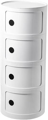 Unidad de almacenamiento redonda de plástico, contenedor de cajón totalmente montado para dormitorio, baño, sala de estar, cocina, estante esquinero y rollo de papel higiénico