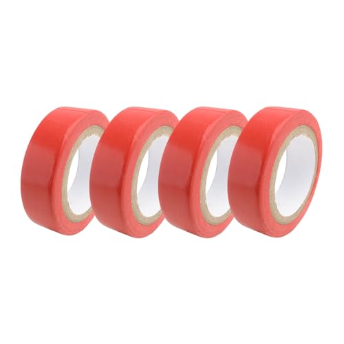 Image of Electrical Tape - 4 Rolls Red Electric Tape, 3 /4 Inch by 32 Feet, Professional Insulating PVC, Voltage Level 600V Dustproof, Adhesive for General Home Vehicle Auto Car Power Circuit Wiring