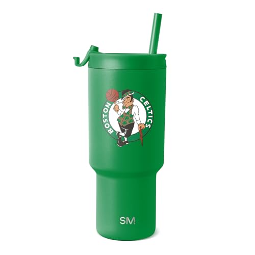 Simple Modern Officially Licensed NBA Celtics 30 oz Tumbler with Flip Lid and Straws | Insulated Cup...