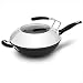 CJTMY Poêle Wok avec Couvercle Poêle à Frire en Acier Inoxydable de qualité supérieure avec poignée Ergonomique et Surface antiadhésive résistante aux égratignures - Robuste (Size : S)