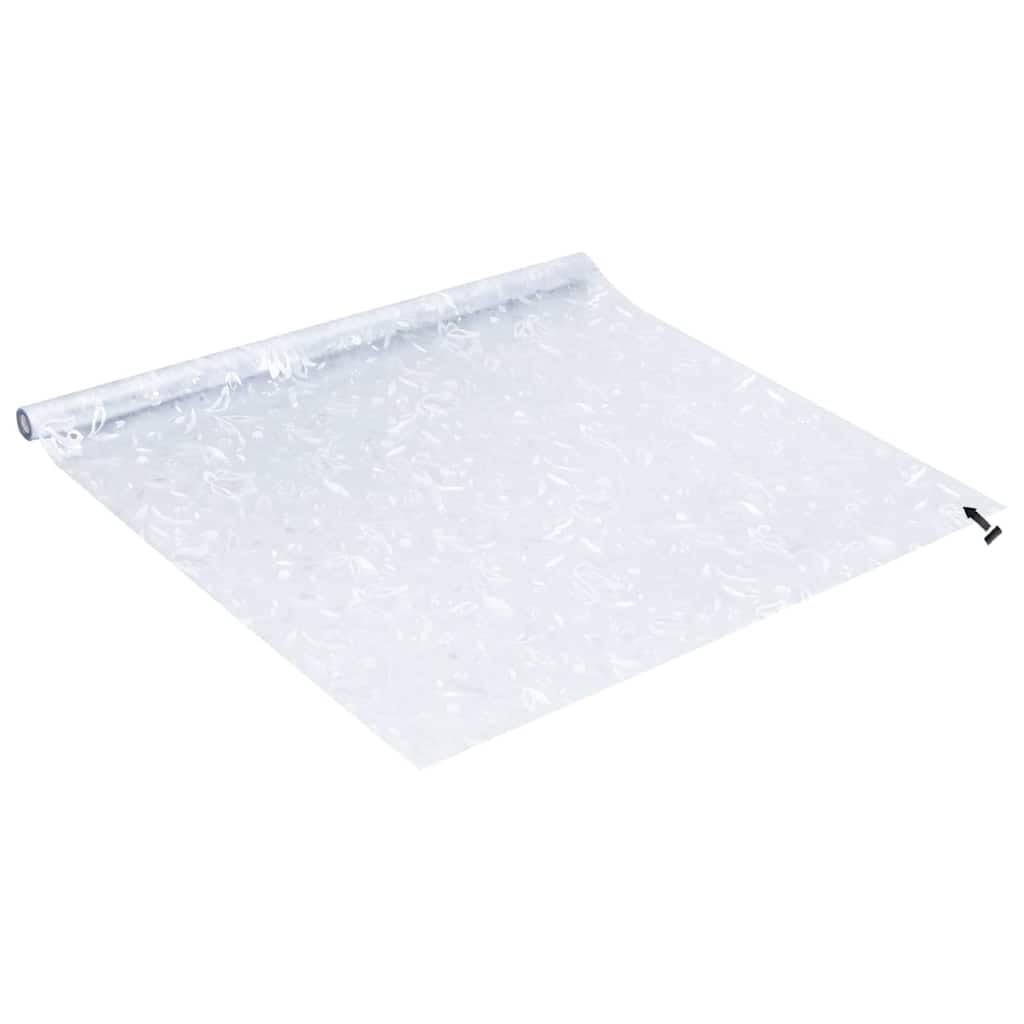 Fensterfolien Sichtschutz 4 STK. Matt Blumenmuster aus PVC 90x500 cm mit UV- und Wärmeschutz für Bad, Küche, Wohnzimmer, Büro, Balkon, Terrasse, Montage inklusive Spachtel