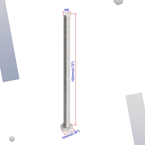 Image of M6 x 150mm Hex Head Bolts Screws Grade 5.8 Stainless Steel, Fasteners Fully Machine Threaded SUS304 4 Pcs