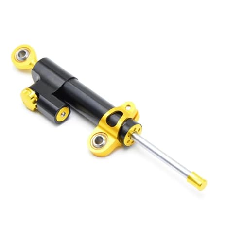 Lenkungsstabilisator für Motorräder Universal Motorrad Einstellbare Stabilisator Lenkung Dämpfer Sicher für Aprilia für Tuono V4 R(Black and Yellow)