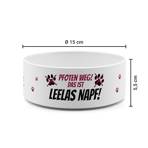 PrintPlanet® - Futternapf mit Name oder Text personalisiert - Für Katzen und kleine Hunde - Napf Hundenapf Katzennapf selbst gestalten - Layout 08