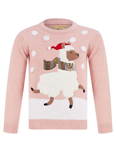 Tokyo Laundry Pull de Noël Fantaisie à LED pour Fille, Christmas Lama - Rose, 4-5 Ans Cover