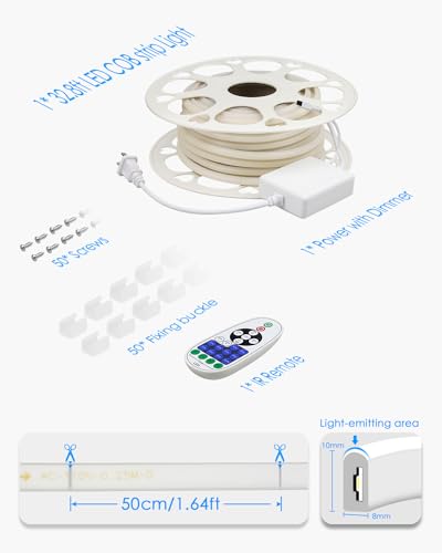 Tira LED COB 10m Outdoor Impermeable Blanco Cálido miniatura 7
