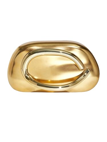 QWINEE Womens Metallic Evening Clutch Purses Metal Handlebars Shoulder Crossbody Bag Wedding Party Clutch Purse Gold One Size
