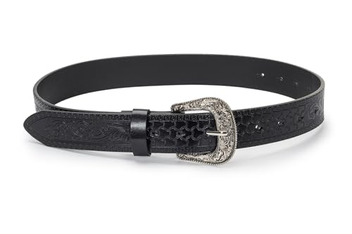 UTOWO Adjustable Vintage Western-Belts for Women Men Embossed PU Leather Buckles Cowboy-Cowgirl-Belt (for 28-38" Waist)2