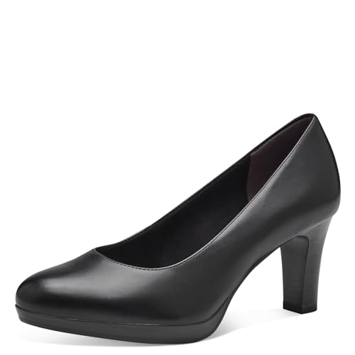 Tamaris Damen Pumps Leder Blockabsatz; Black/schwarz; 43 EU