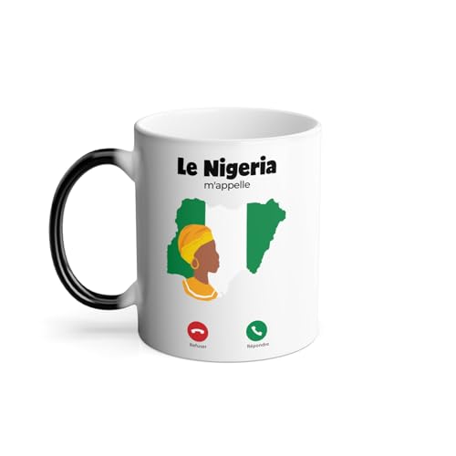 Mug Thermo-réactif Tasse Magique - Le Nigeria M'Appelle Drapeau Culture Afrique - 325 ml