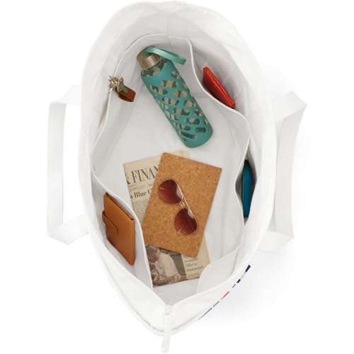 Image of Lands' End Zip Top Long Handle Canvas Tote Bag