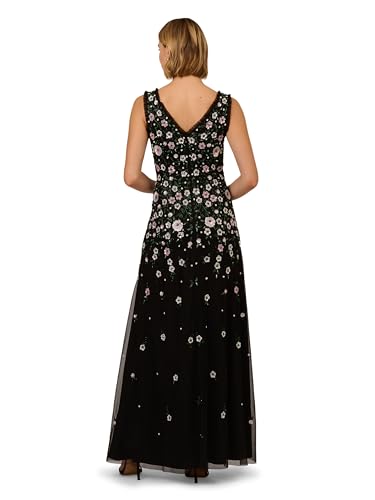 Image of Adrianna Papell Women's Beaded Mesh Long Dress