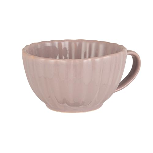 Taza de cerámica Creative Co-Op 10 oz con platillo lavanda miniatura 4