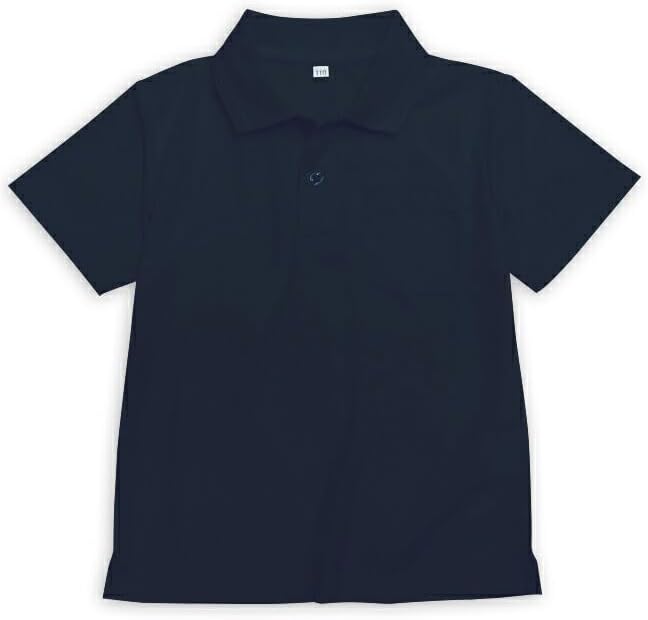 Ashberry 10700 Dry Short Sleeve Polo Shirt, White, 100% Polyester, Sheer, Sweat Absorbent, Quick Drying, Children, School, Kids, Elementary School Uniform