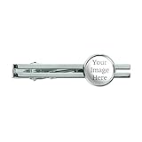 Graphics and More Self-EEZ(TM) Custom Personalized Round Tie Clip - Silver