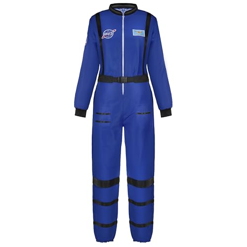 Spooktacular Creations Blaues Astronauten-Kostüm für Erwachsene und Damen, Overall-Set für Halloween-Kostüm Damen 2024 Cosplay-M