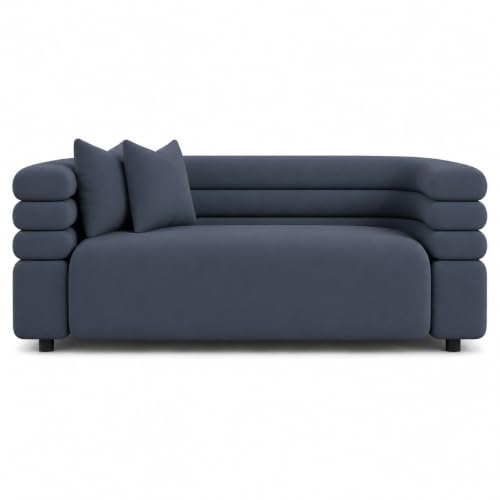 Image of Modern Designer Furniture Collection | Premium Upholstered Lounge Seating with Sculptural Contemporary Design | High-Density Foam Cushions & Solid Wood Frame | Minimalist Home & Living (Dark Grey)