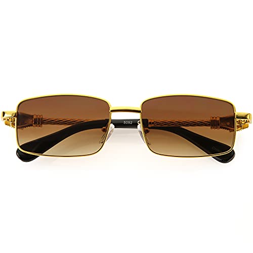 zeroUV - Luxe Bold Metal Jaguar Detailed Square Sunglasses D289