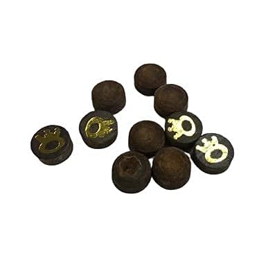 Laxmi Ganesh Billiard Snooker & Pool Omin Cue Tip 10pcs 10mm (Brown)