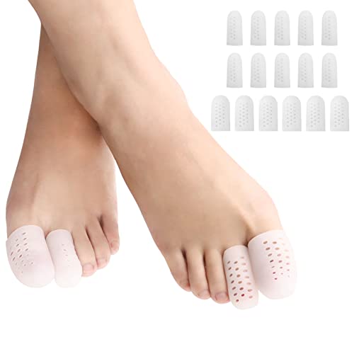 Zehenschutz,6 PCS Zehenschutz Großer Zeh, 10 PCS Zehenschutz Kleiner Zeh,Atmungsaktiv Zehenschutz Silikon,Prävention von Hühneraugen, Blasen und Schwielen. Zehenkappen - Unisex Cover