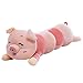 TOYANDONA Gran Almohada para Abrazar Cerdo Grande Oruga Animal de Peluche de Juguete Muñeca de Peluche Gigante para Niños Cumpleaños Navidad (Rosa,55cm)