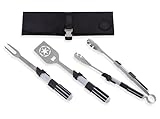 Picnic TIME Star Wars Darth Vader BBQ 3 Pcs Grill Tool Set with Case, Stainless Steel Barbecue Utensils, Saber Handle Tongs Fork Spatula with Bottle Opener, Portable Canvas Roll Up Case, (Black)