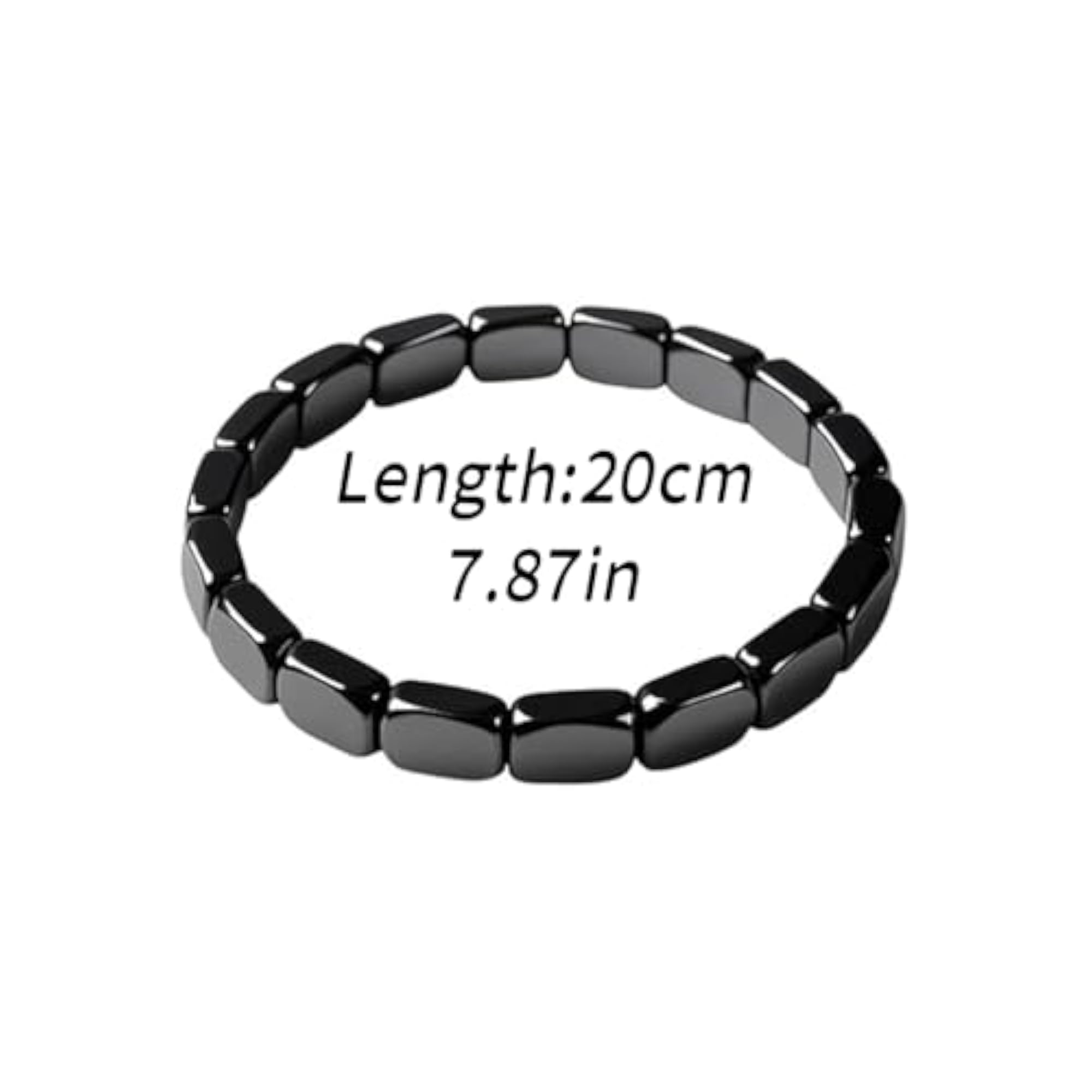 Hematite Bracelet for Men, Natural Stone Stretch Beaded