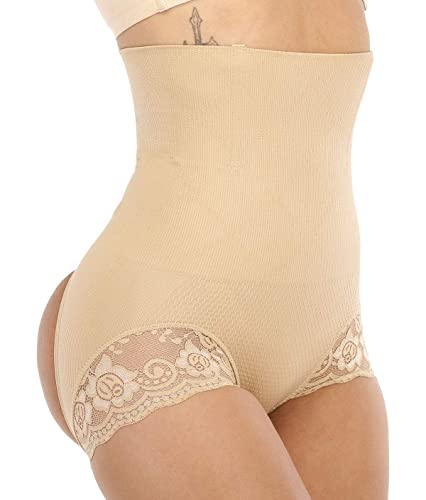 SAYFUT Women's Butt Lifter Shaper Seamless Tummy Control Hi-waist Thigh Slimmer,Nude,M/L(Waist 24