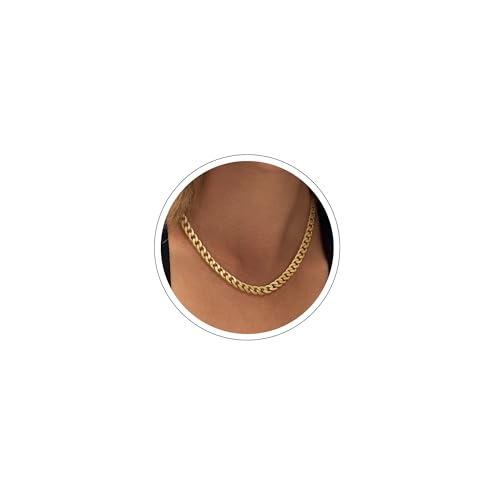 Moodear Gold Necklace for Women Chunky 14K Gold Plated...