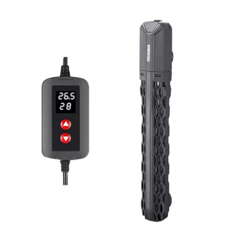 JULIAQUA Chauffage Aquarium avec Affichage Température Eco Réchauffeur réglable 25W/50W/100W/200W/300W/500W (E-500W)