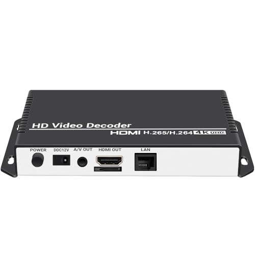 URayCoder H.265 H.264 Décodeur audio vidéo HD Décodeur de caméra IP HTTP RTSP M3U8 RTMP UDP Unitcast vers HDMI AV RCA Decoder pour affichage publicitaire,...