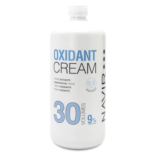 NAVIR Profesional | Agua oxigenada en crema - Peróxido de hidrógeno estabilizado – Emulsión oxidante para decoloración y tinte de cabello – Uso profesional y doméstico (30 vol)