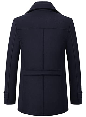 Image of chouyatou Men's Winter Stylish Wool Blend Single Breasted Military Peacoat