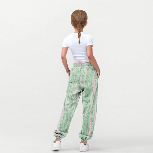 Girls Graphic Print Sweatpants Athletic Drawstring Joggers Cute Track Pants with Pockets for Kids 3-14 Years3