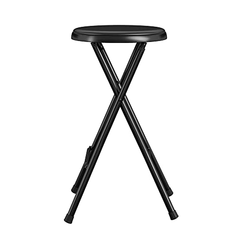Image of COSCO 24 inch Vinyl Padded Folding Stool, Multipurpose, Great for Small Spaces, Double Braced, Black, 4-Pack