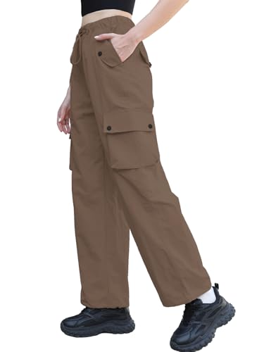 Image of Cromoncent Cargo Pants Girls & Women Parachute Pants Y2K Baggy Rave Clothes Waterproof with Pockets