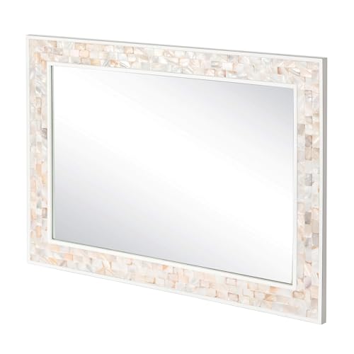 Tanmicoshomy 30 x 40 Inch Rectangle Wall Mirror, Natural Shell Fr...