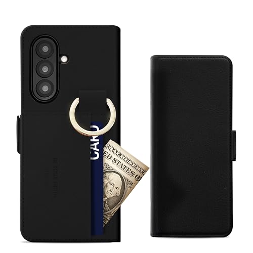 Étui Galaxy Z Fold 7 avec porte-anneau noir pour regarder vos vidéos en train