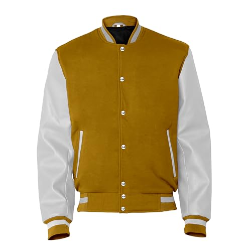 Image of Baseball Wool Letterman Varsity Faux Leather Sleeve For Men | Wool Varsity Bomber Jacket