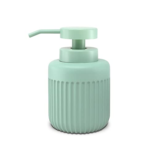 Nadi Collection | Dispensador jabón líquido | Serie Urban | Verde Menta | Resina | 320ml | Redondo | para baño, Cocina, Ducha | 8.5Ø x 13.6cm de Alto (Menta) Nadi Collection | Dispensador jabón líquido | Serie Urban | Verde Menta | Resina | 320ml | Redondo | para baño, Cocina, Ducha | 8.5Ø x 13.6cm de Alto (Menta)